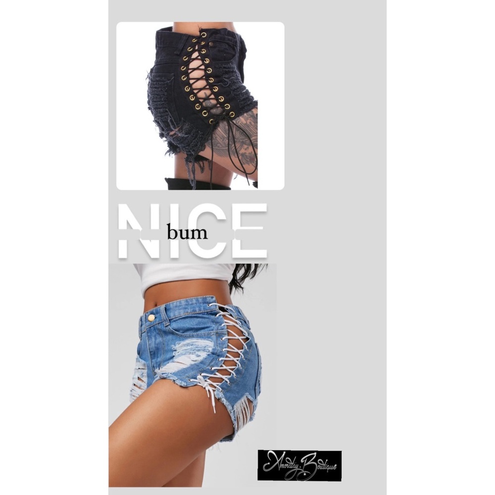 Torn booty shorts